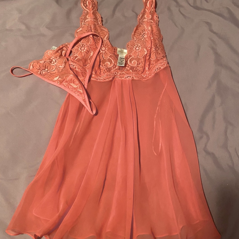 Silk and satin baby doll lingerie